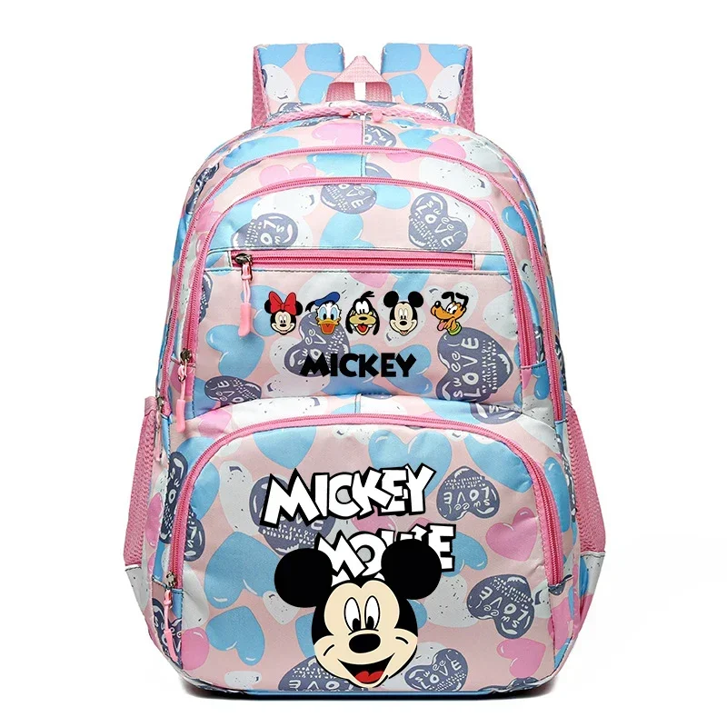 Disney Mickey Mouse Women Student Large Capacity School Bags for Girls Teenager Multi-pocket Schoolbag Rucksack Laptop Backpack