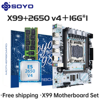 SOYO X99 Motherboard Kit LGA 2011-3 Xeon E5 2650 V4 CPU 16G*1 DDR4 REG ECC RAM Memory M.2 NAME For Computer Mainboard