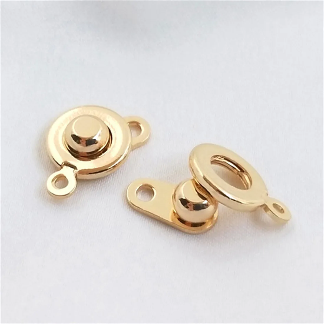 14K Copper Real Gold Snap Closures Jewelry Connections Finishing Button Handmade DIY Bracelets Necklaces Link Accessories B930