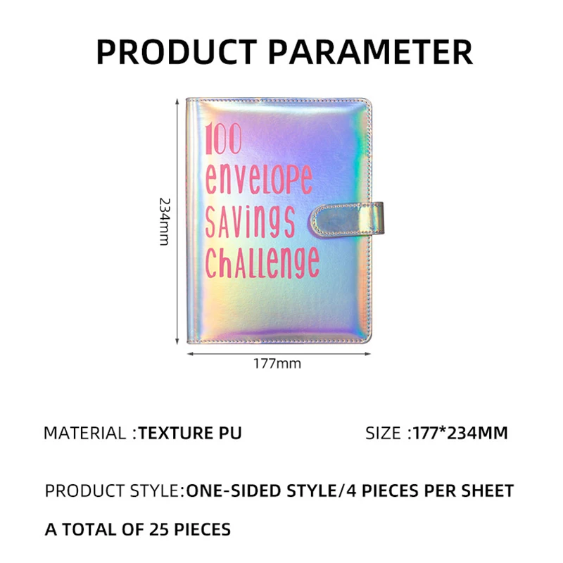 100 Envelope Challenge Binder Budgeting Binder Planner Book $5,050 Savings Challenges Binders Cash Money Organizer Envelopes