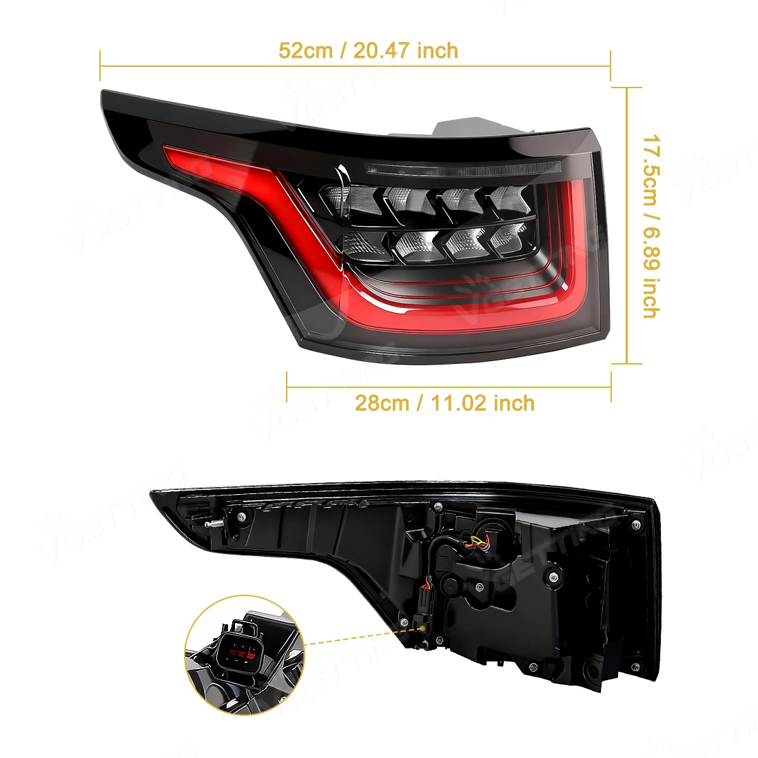 Car LED Tail Light Assembly For Land Rover Range Rover Sport L494 2014-2022 Turn Signal Rear Reverse Brake Lamp Running Light