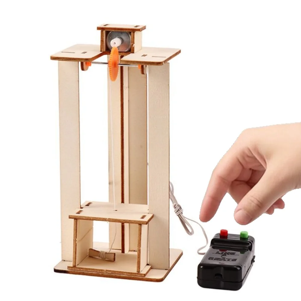 DIY Electric Elevator Lift Model Puzzle Toys Science Experiment Kit Creative Education Physics Learning School Teaching Aids