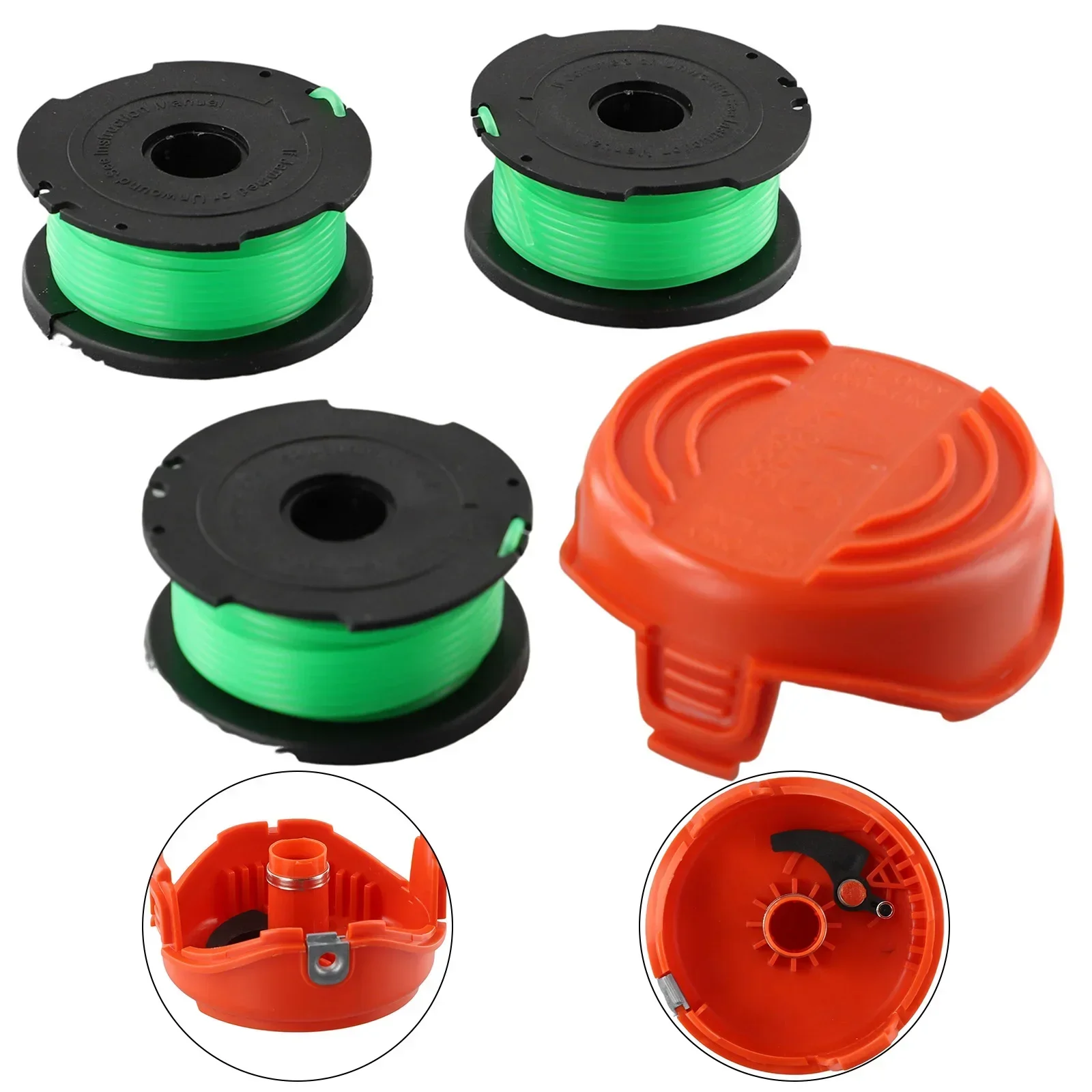 Ensure precise trimming with the help of this Trimmer Spool Line + Cap for Black & Decker GL7033 GL8033 GL9035