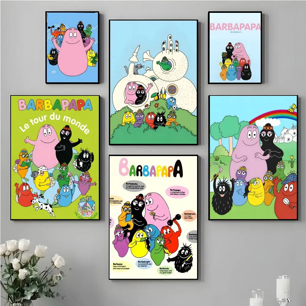 N-New Barbapapa absorbing Poster High-definition stickers ideal gifts for living rooms hallways