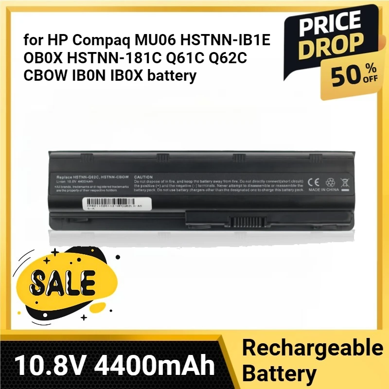 

10.8V 4400mAh Laptop Battery MU06 DM4 for HP Compaq MU06 HSTNN-IB1E OB0X HSTNN-181C Q61C Q62C CBOW IB0N IB0X