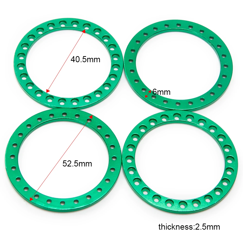 Mibidao 4 Stuks Metaallegering 1.9 Inch Beadlock Velgen Vervanging Ring Voor Axiale Scx10 1/10 Rc Crawler Auto Model Upgrade Onderdelen