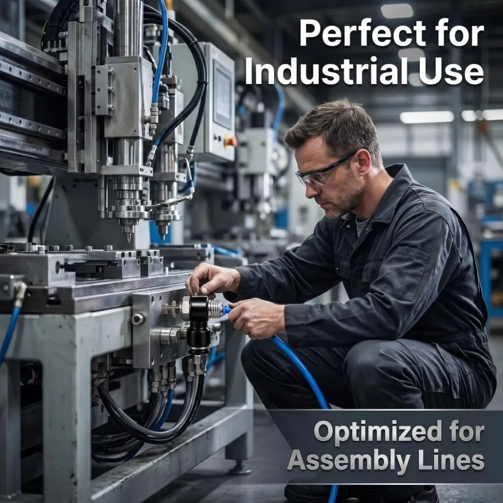 OD 4mm Pneumatic Speed Controller Adjustable Wear Resistant Air Flow Control Valve Quick Push Connect Elbow Connector