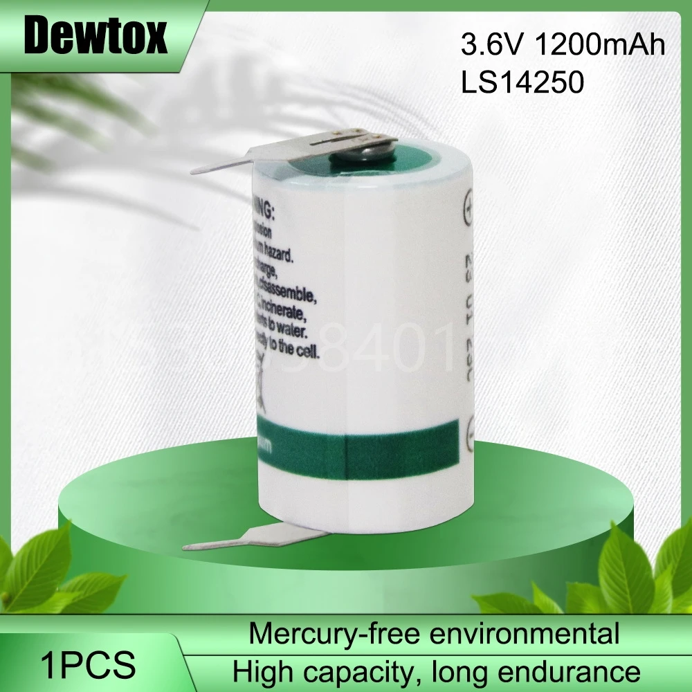 1PCS 14250 LS14250 ER14250 3.6V 1/2 AA 1/2AA 3.6V 1200mAh Lithium Battery With Pins For PLC CNC Water Meter Primary Battery