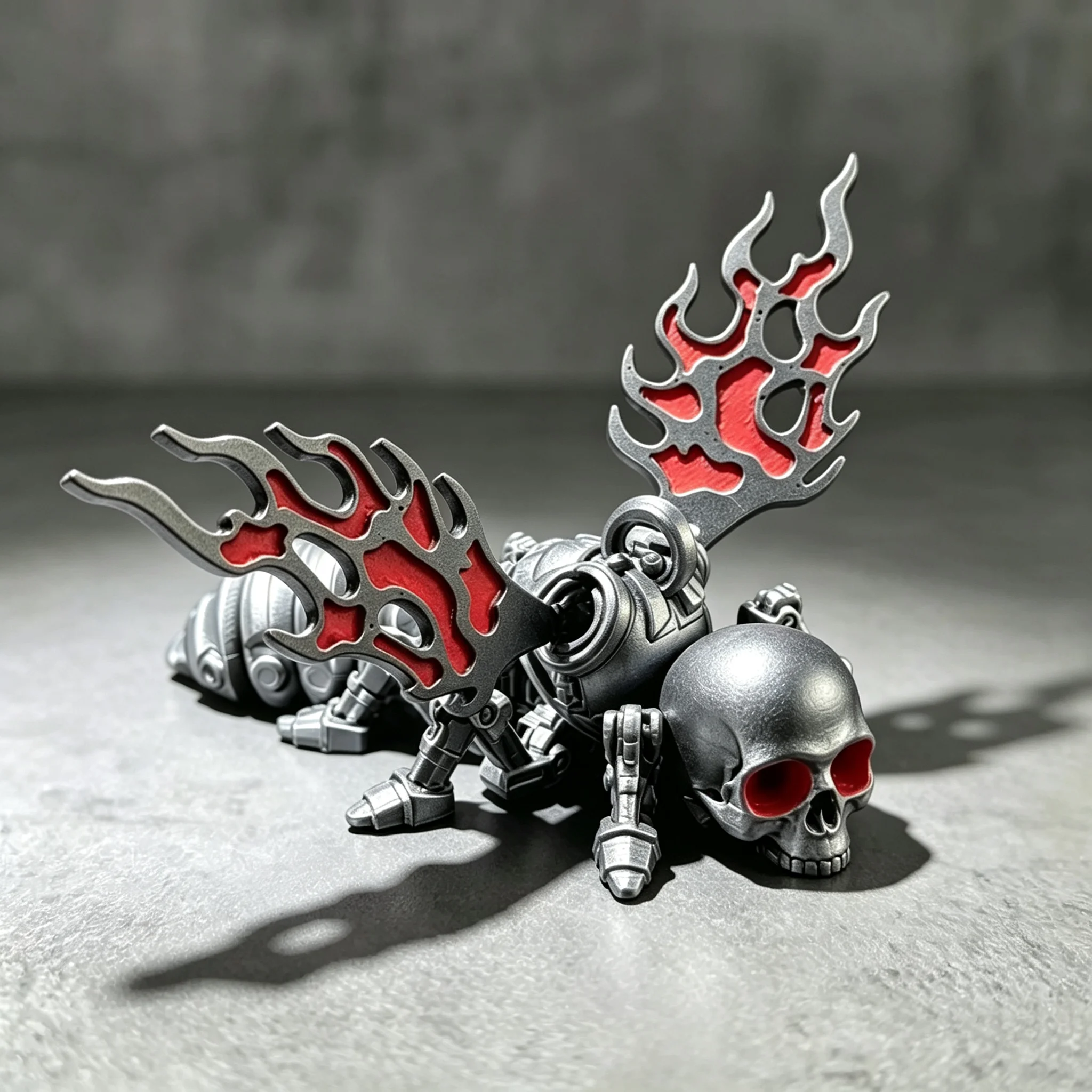3D printed skeleton insect statues, demon, dark, gothic style gifts, Halloween small evil desktop decorations, plastic novelty d