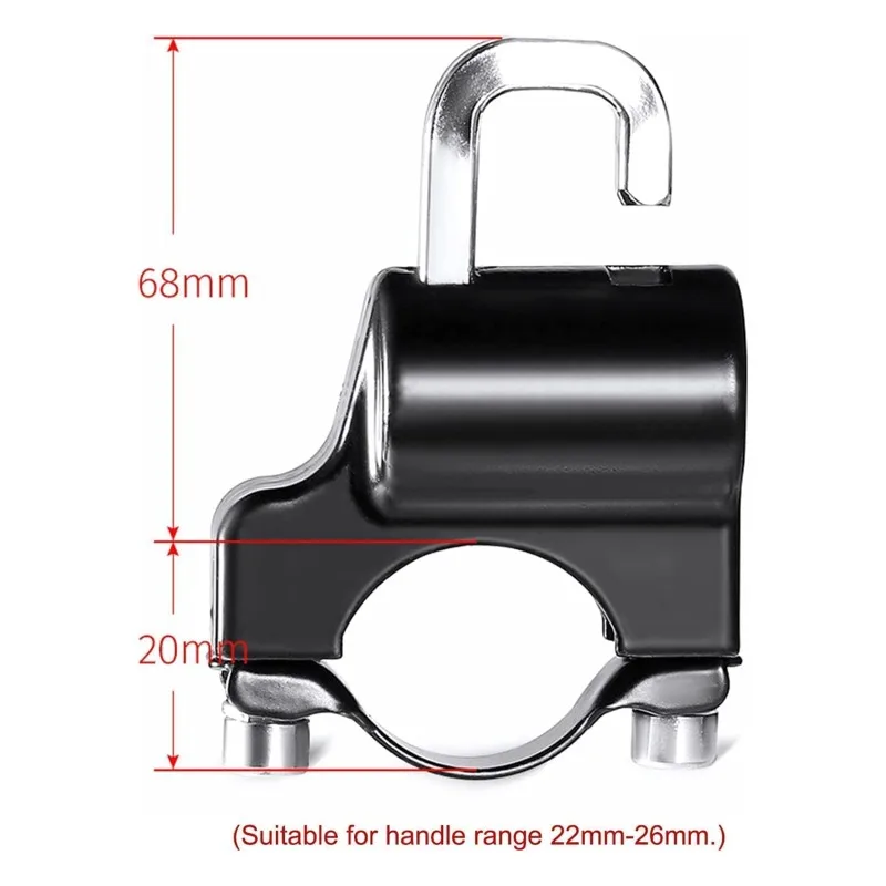 Universal Motorcycle Helmet Lock Bicycles Portable Security Anti-Theft Fixed Helmet Lock for 22-28mm Handlebar Moto Accessories