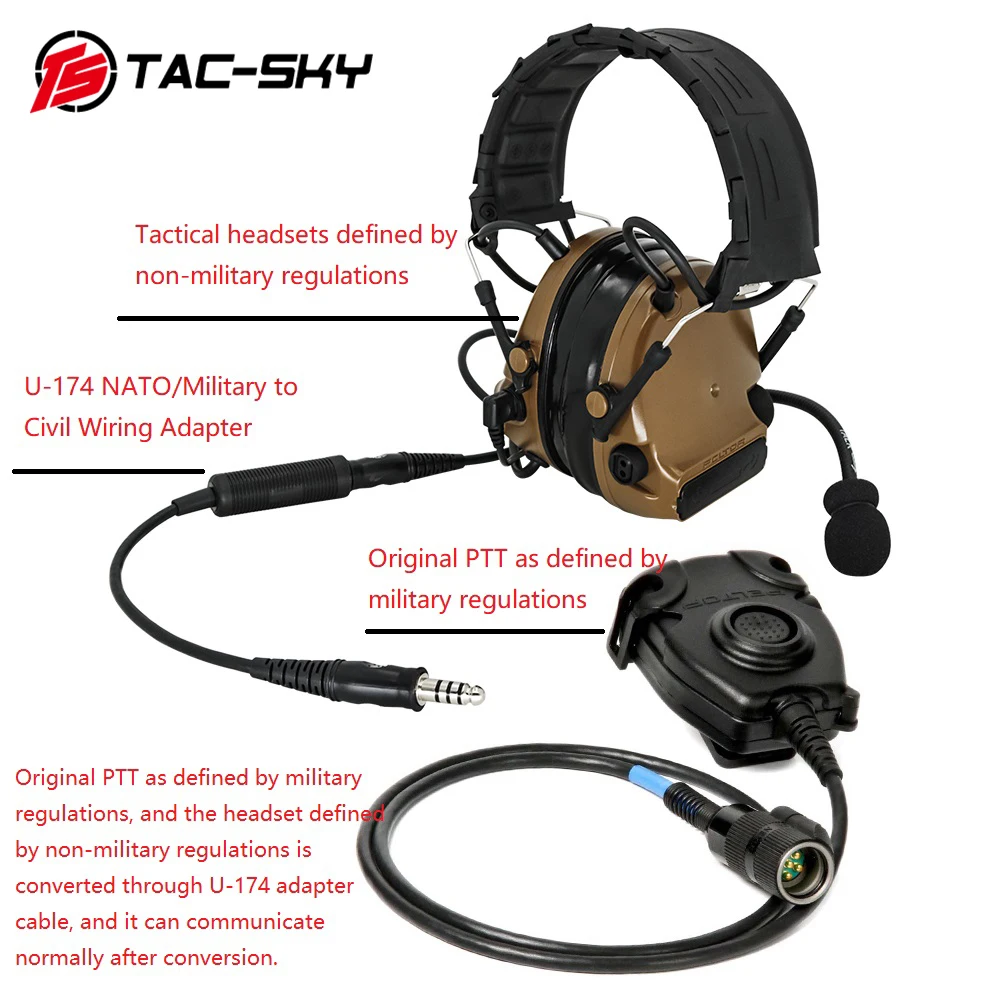 The Military And Non-Military Versions Of The Tactical Headset Are Converted Into A Conversion Cable That Communicate Normally