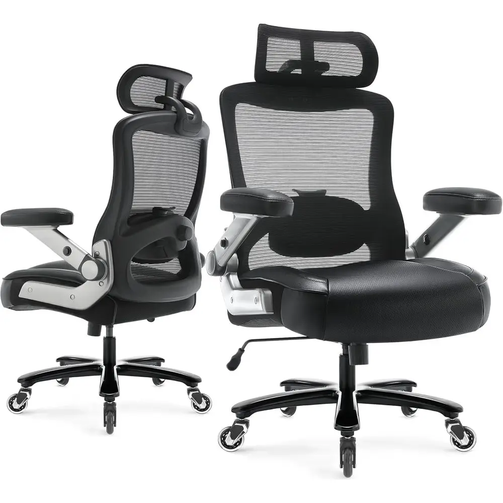 

Heavy-Duty Ergonomic Mesh Office Chair for Big & Tall, 600lbs Capacity, Adjustable Lumbar Support, Wide Seat