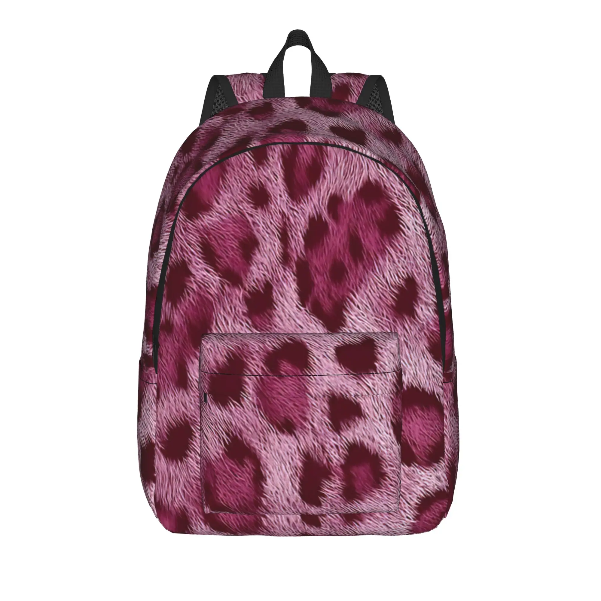 Deep Toned Leopard Skin Texture Backpack Wildlife Print Travel Backpacks Boy Aesthetic School Bags Custom Lightweight Rucksack