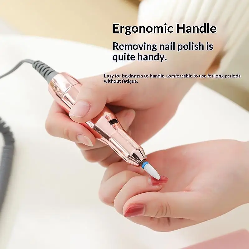 Nagelboormachine Pro Draaibank Nagelfrees Oplaadbare Nail Art Elektrische schuurmachine Motorpolijstmachine met 6-polijstkop