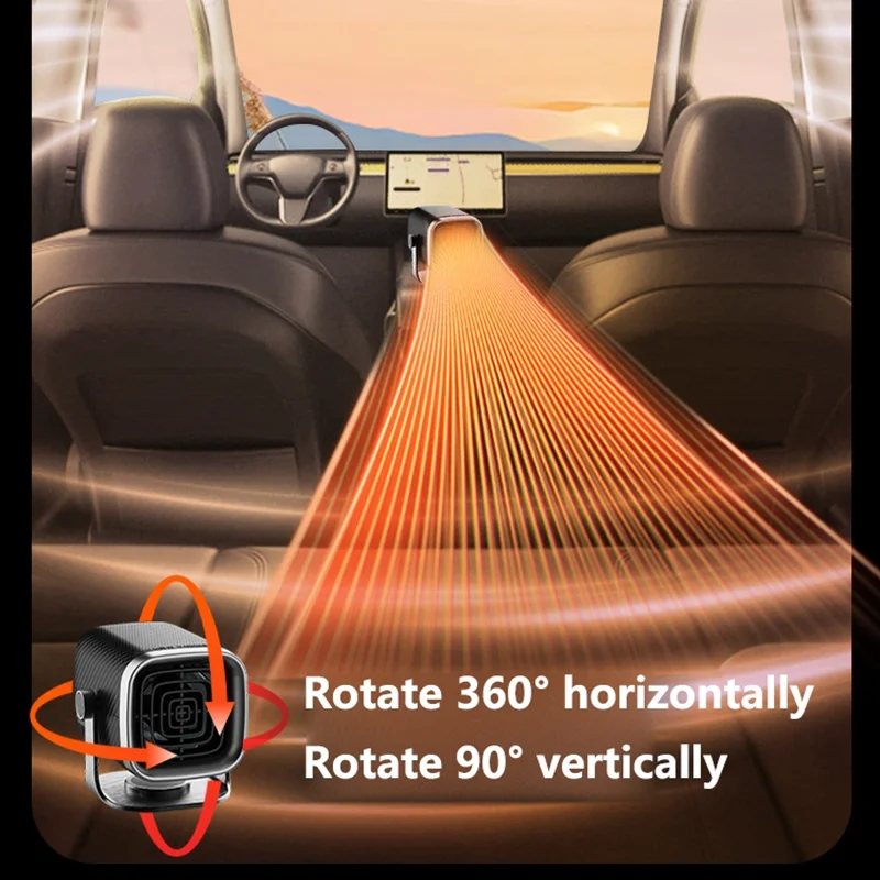 Lenovo Car Heater 12V/24V Electric Cooling Heating Fan Electric Heater Fan Windshield Defogging Demister Defroster Car Supplies