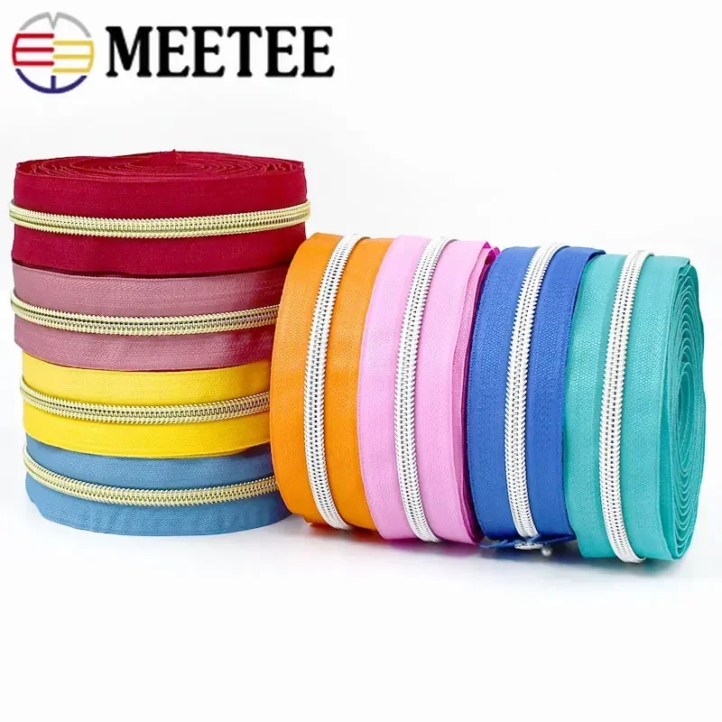 

1/2/3/5/10M 5# Nylon Zippers Tapes DIY Plastic Coil Zipper By The Meter Bags Purse Decorative Zips Repair Sewing Accessories