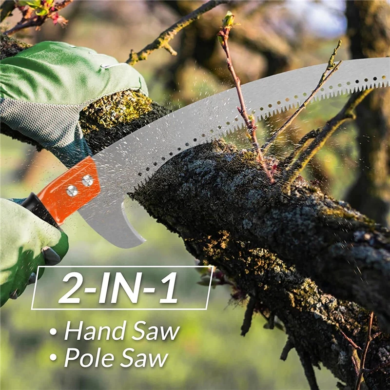 

Double Hook Pull Saw 530mm Hand Tool Slender Tenon Woodworking Precision Saw Telescopic Pole High Branch Pruning cutting Timber