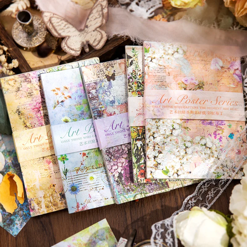 

20sets/lot Memo Pads Material Paper Inspired Aesthetics Journal Scrapbooking paper Card Background Decoration Paper