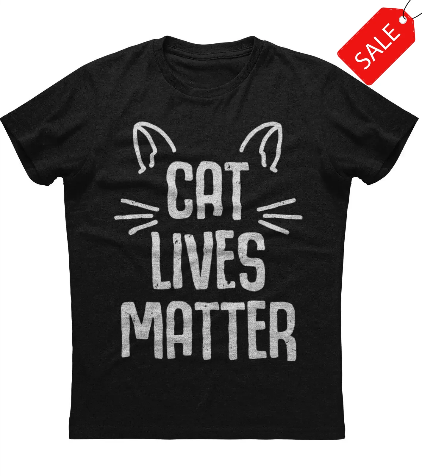 Cat Lives Matter. Unique Cat Face Graphic Printed T-Shirt. Summer Cotton O-Neck Short Sleeve Mens T Shirt New S-3XL