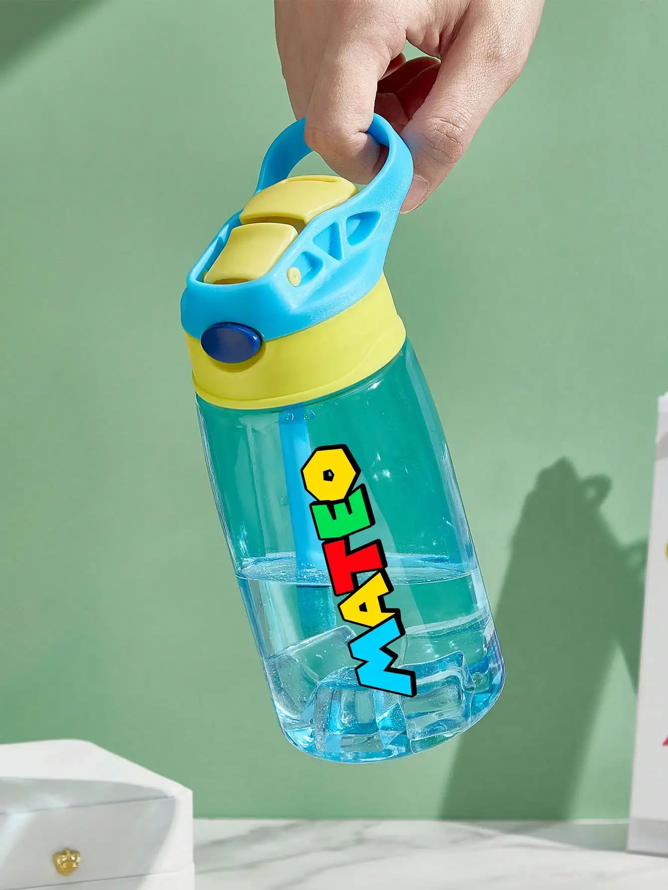 1pc Custom Water Bottle Personalized Name Cup with Straw and Lid 16oz 480ml Gift for Him Her Home Office