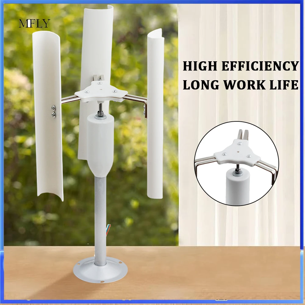 

DIY Vertical Axis Wind Turbine Model - Three-Phase Permanent Magnet Generator Windmill Toy for Night Lights Display
