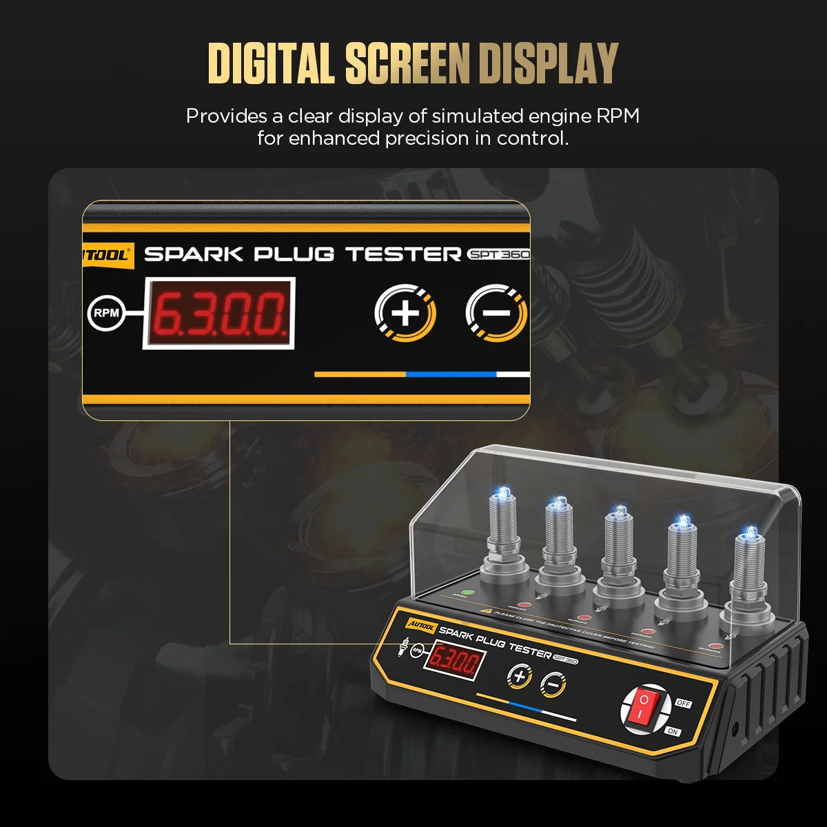 Autool spt360 neueste auto zündkerzen tester zünd tester 220v 110v automobil diagnose werkzeug 5 loch zündkerzen analysator – Detail 6
