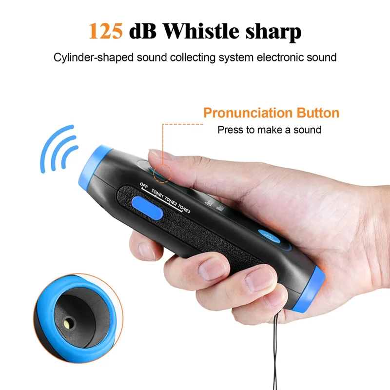 A47Z Basketball/Football Game Referee Whistle Camping Hiking Survival Electronic Whistle For Emergency Tool Blue