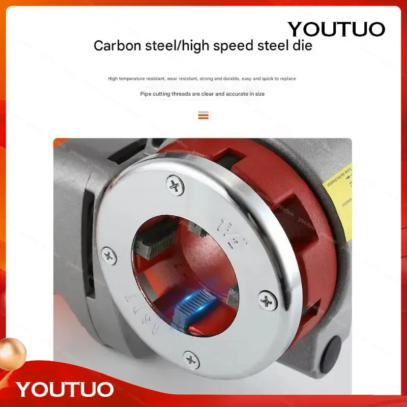 2026 New High Power Handheld Electric Pipe Threading Machine Tapping Reamer for Galvanized Pipe Thread Cutting Tool