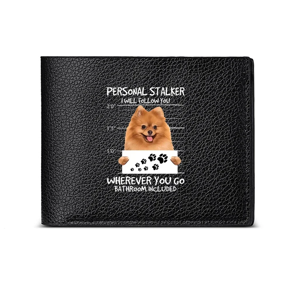 Personal Stalker I Will Follow You Wherever You Go Bathroom Included Dog Print Wallet For Men Casual Business Fashion Style
