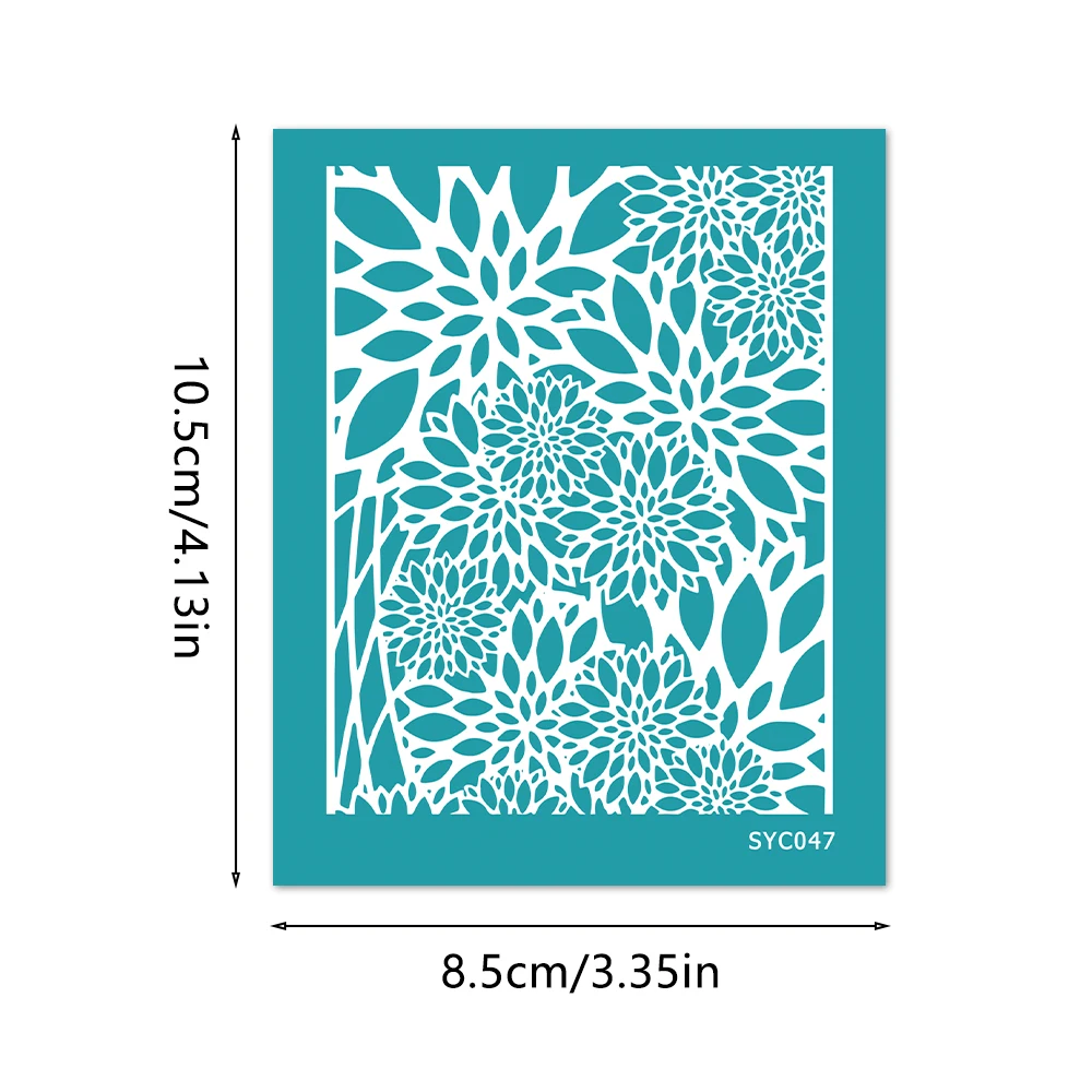 1Sheet Rose Leaves Pattern Clay Stencils Non-Adhesive Silk Screen Printing Stencil Reusable Mesh Stencils Transfer Washable