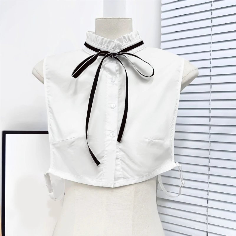 Women Elegant Ruffled Trim Detachable Collar Easily Removable Female Sweater Shirt Sewing Collar Applique Wedding Dress Collar