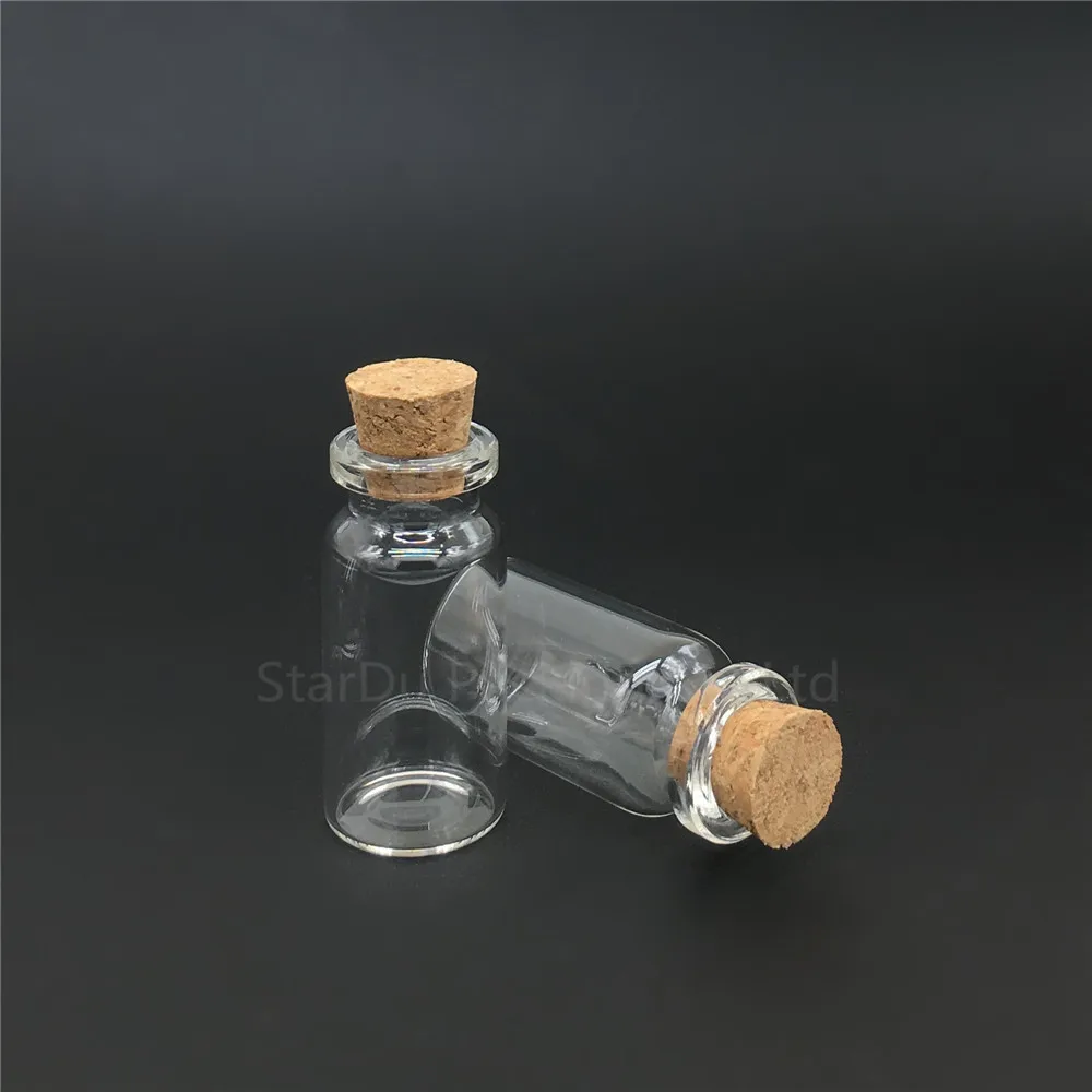 1000pcs 8ml Small Cute Mini Cork Stopper Glass Bottles Vials Jars Containers 8cc Small Wishing Bottle With Cork