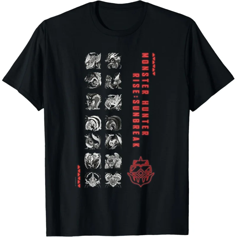 

MONSTER HUNTER RISE：SUNBREAK GAMING DESIGN T-Shirt for men large size adult tops S-6XL