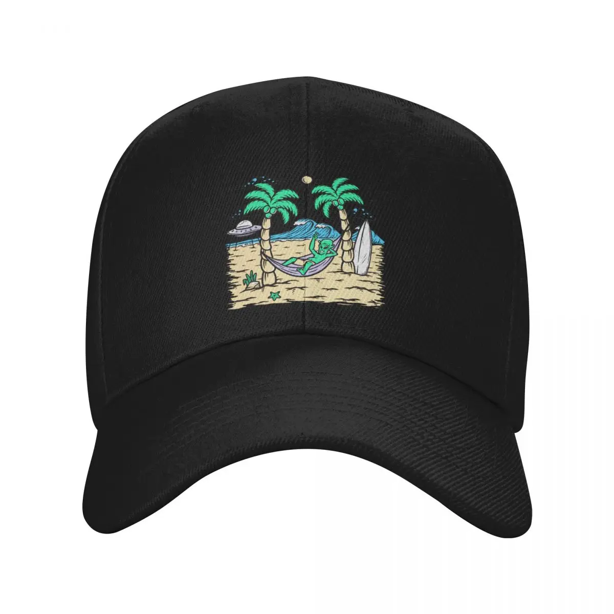 

Personalized Summer Beach Alien Surfing Baseball Cap Outdoor Men Women's Adjustable Surf Rider Dad Hat Spring Snapback Hats