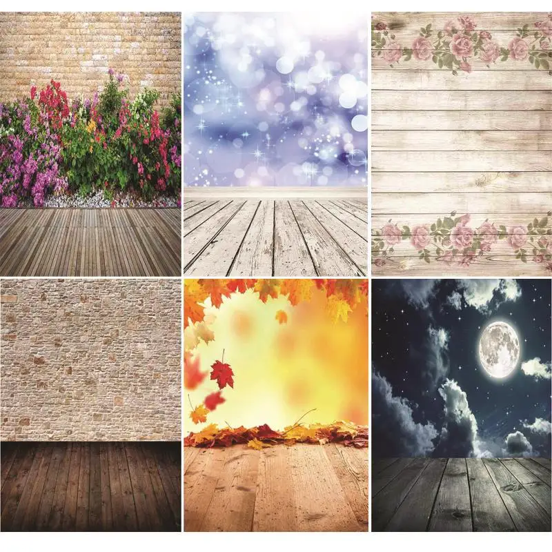 

SHUOZHIKE Art Fabric Photography Backdrops Brick Wall and floor Theme Photo Studio Background NYF1-02