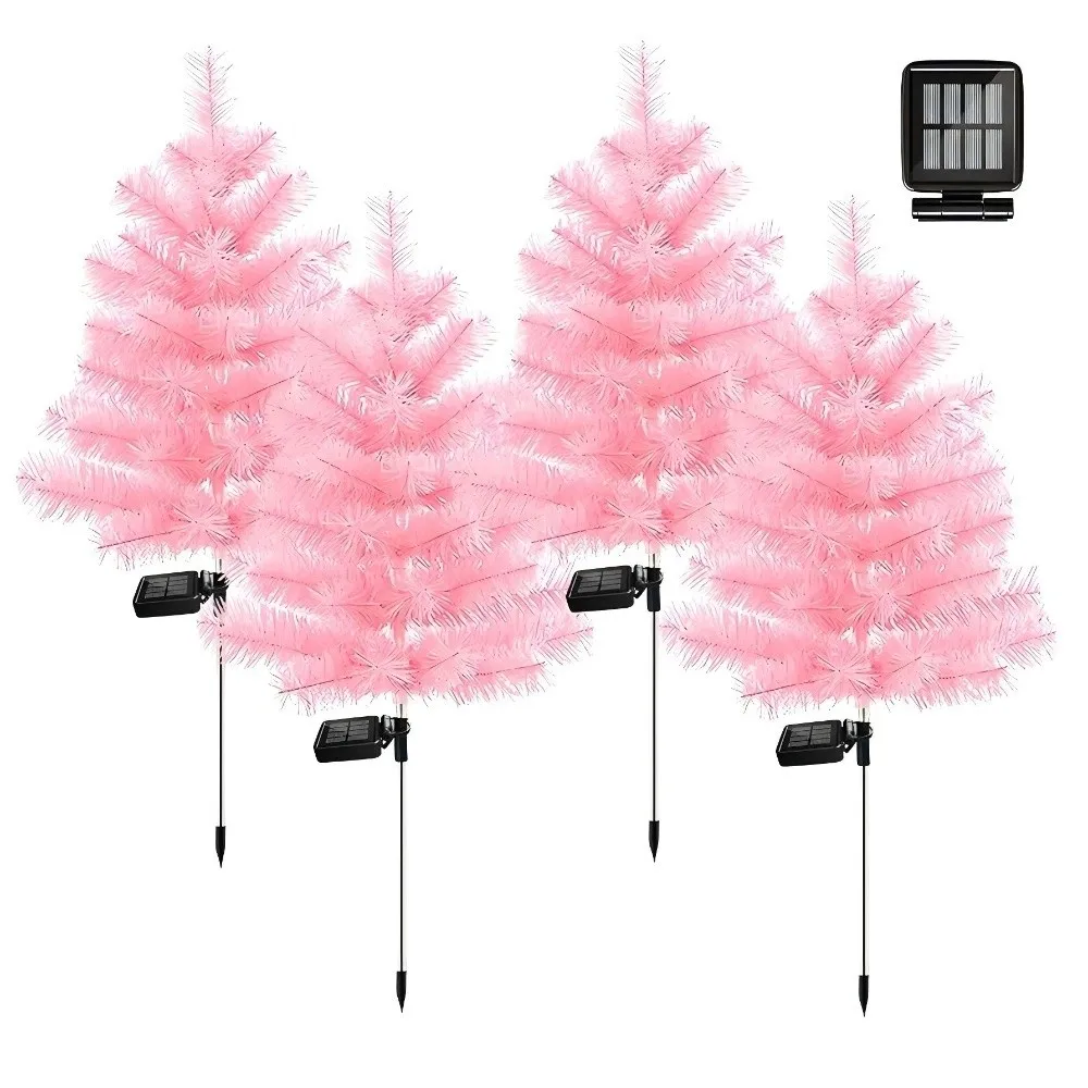 Realistic Solar Christmas Tree Lights Waterproof Creative Landscape Lawn Lamp Ground Mounted Cordless