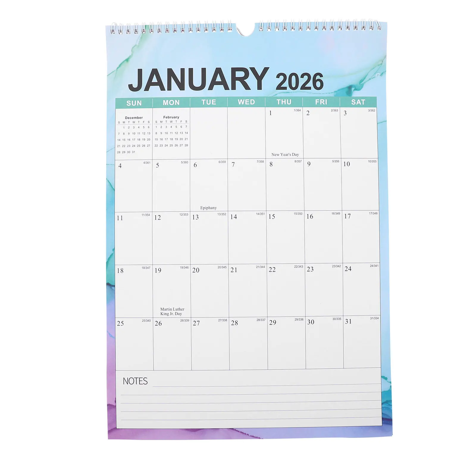 

2026 Spiral Bound Wall Calendar July 2025 to December 2026 Minimalist Academic Year Planner Holiday Countdown Office Home