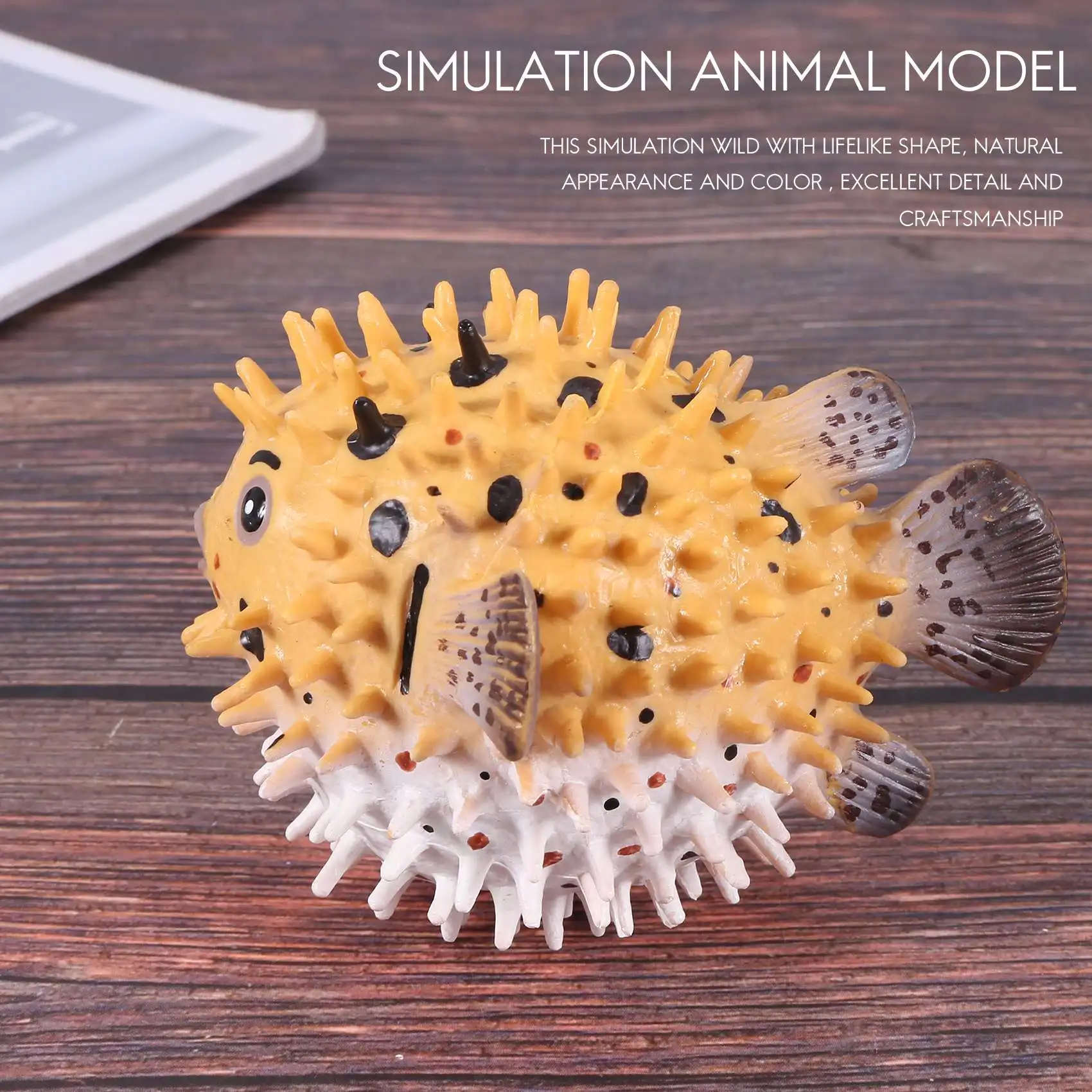 Figura de pez Pufferfish realista, juego de figuritas de plástico salvaje para colección, utilería educativa de ciencia, modelo Animal