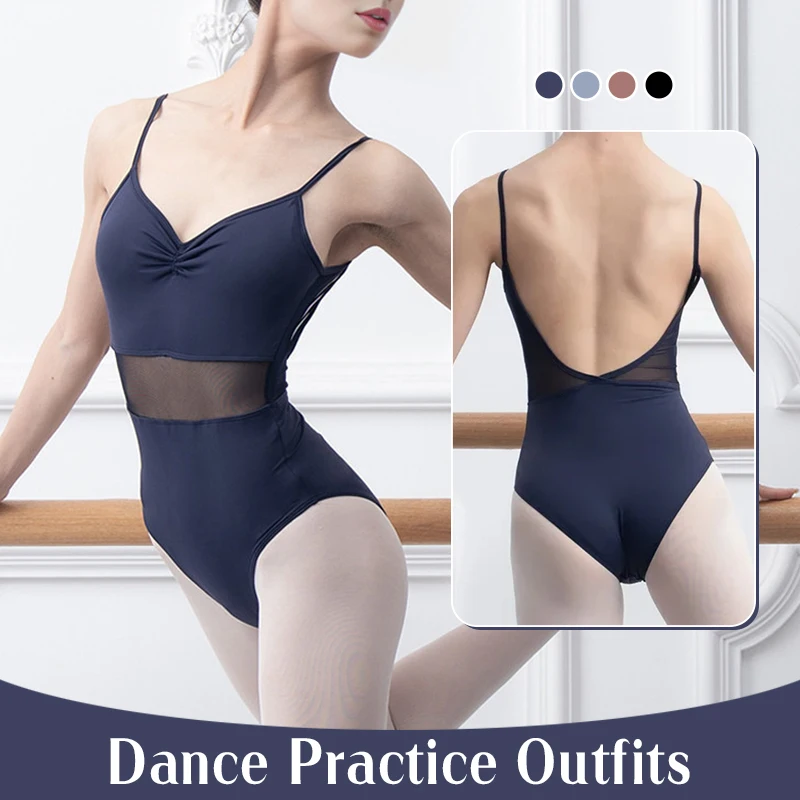 

Women Ballet Dance Leotard Camisole Gymnastic Costume Girls Art Examination Dance Practice Outfits Yoga Skating Bodysuit Clothes