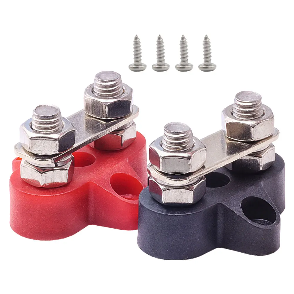 

2pcs Dual Connection Rod M8 Dual Threaded Terminal Studs Automotive Marine Bus Bar Car Boat Power Distribution Block