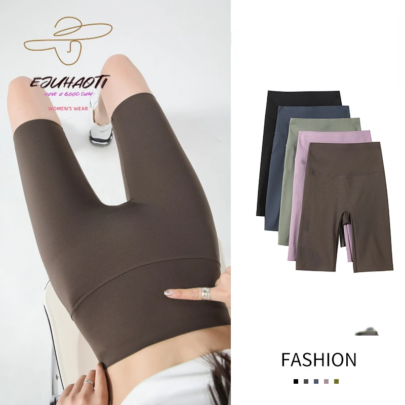 Pantalones de tiburón de cinco puntos para mujer, mallas deportivas de cintura alta para Realce de glúteos, Yoga, Fitness, ciclismo, 2024