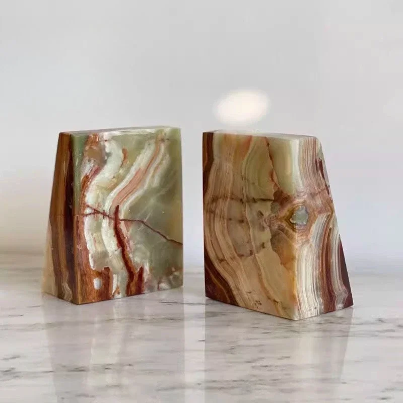 【Natural】Nordic Light Luxury Natural Marble Decor, Creative Art Design for Living Room, Bedroom, Entrance & Desk Bookends