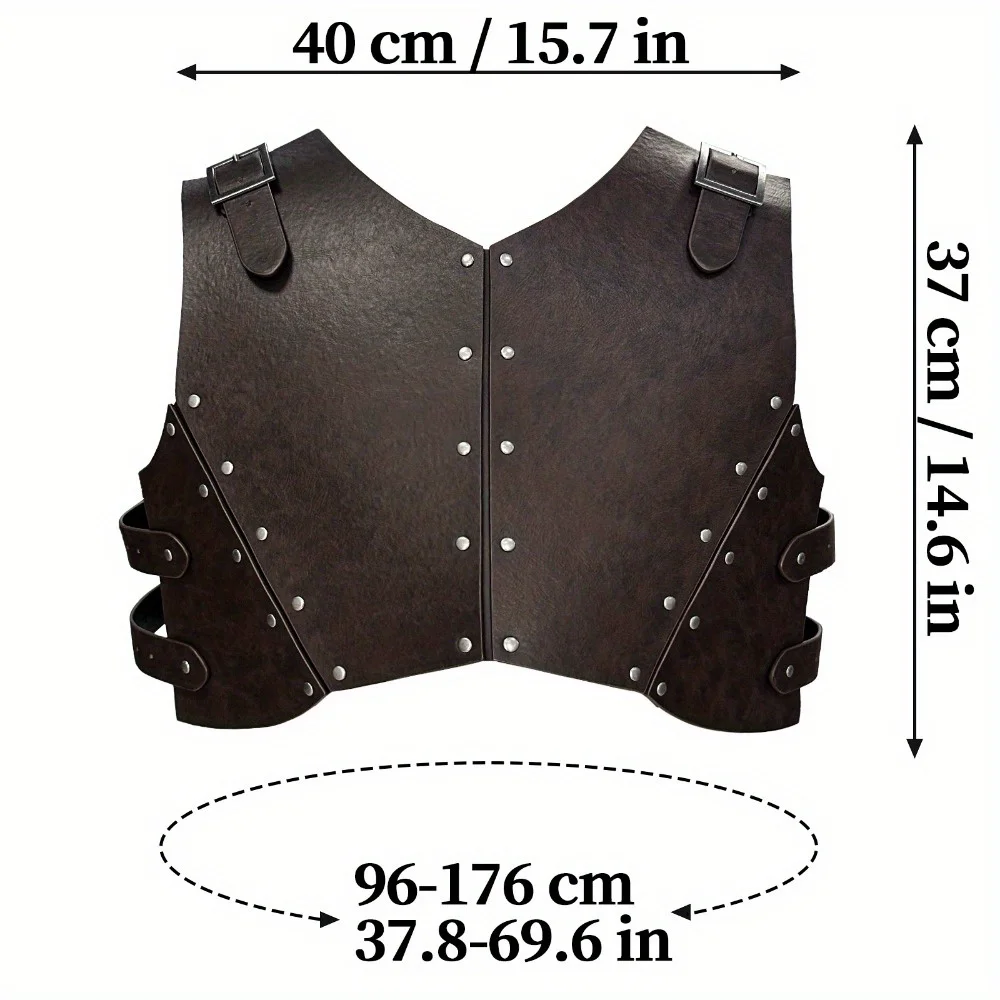 อุปกรณ์ประกอบคอสเพลย์สไตล์ไวกิ้งยุคกลาง - เกราะครึ่งตัวสองชั้นแบบย้อนยุคสไตล์นอร์ดิก อุปกรณ์เสริมสำหรับการสวมบทบาท