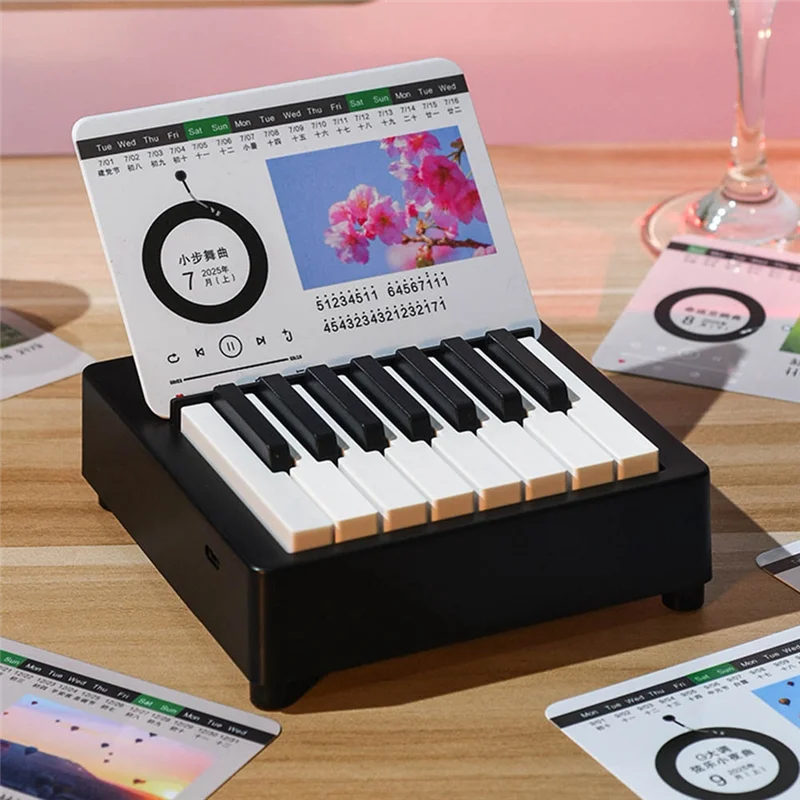 A96K-Mini Piano Calendar World Famous Music High-End Music Piano Desktop Decoration Playing Calendar Surprise Gift