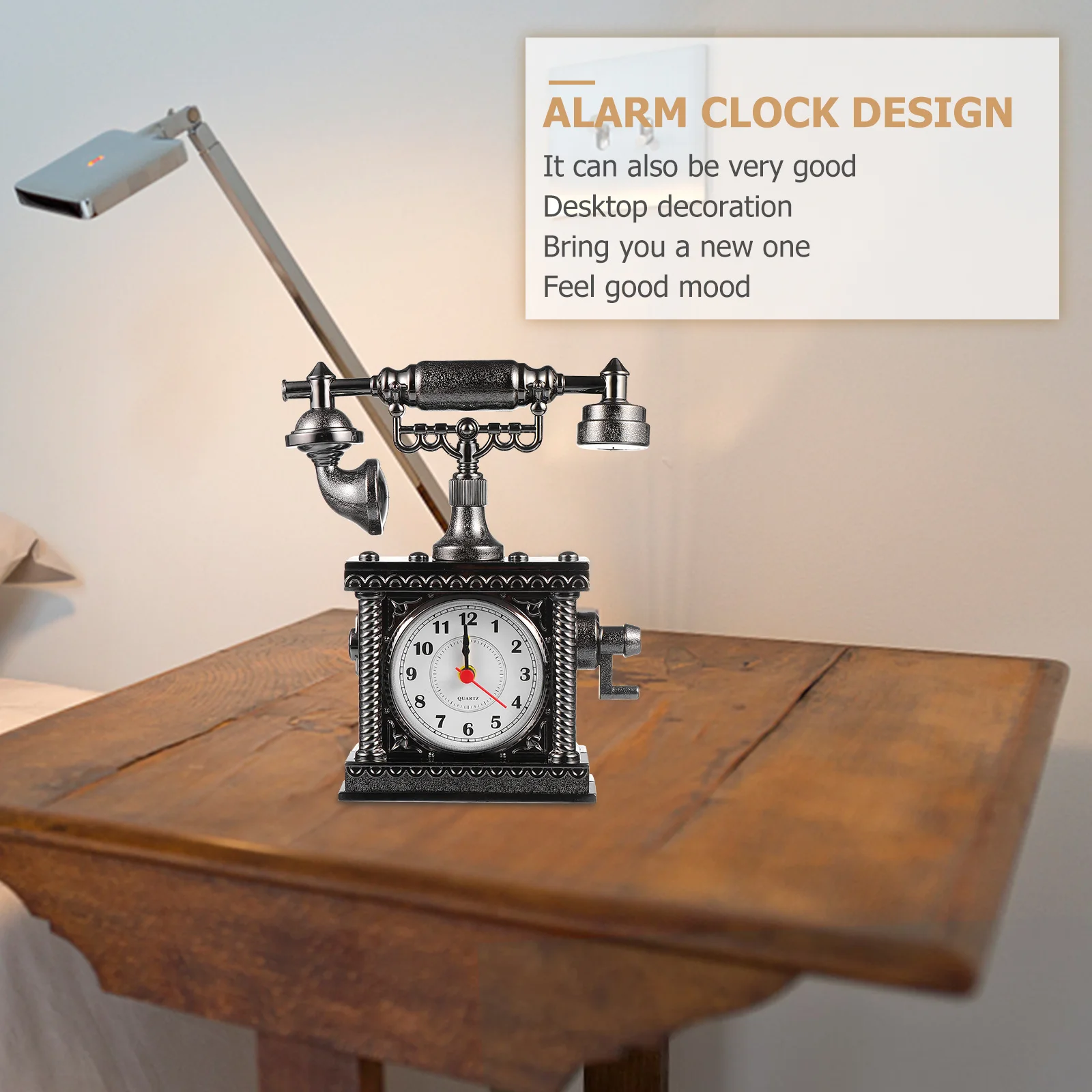 

1Pcs Mini Electronic Alarm Clock Lovely Design Multifunctional Decorative Tabletop Clock for Bedroom Home Use Gift