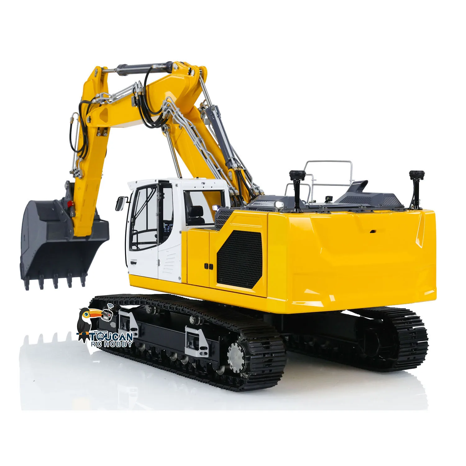 LESU LR945 RC 3 Sections Arm Excavator 1/14 Hydraulic Metal Digger with Light System Painted Assembled Heavy Machine Model Toy