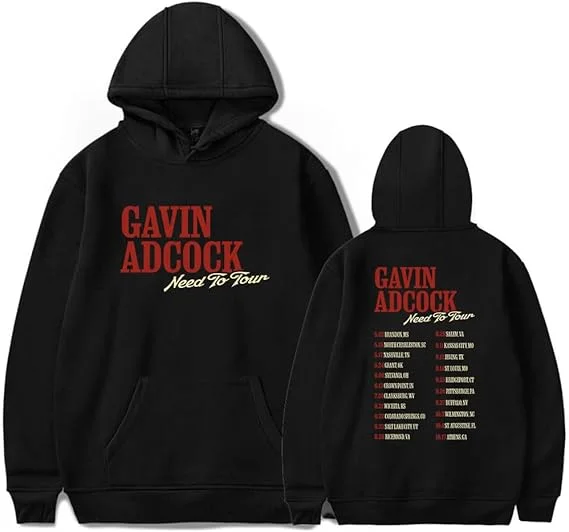 

Мерч-худи Gavin Adcock Need To Tour 2025: модные толстовки с длинными рукавами для женщин и мужчин, повседневная одежда