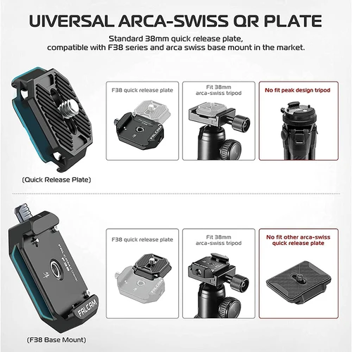 Imagen 2 del producto Ulanzi FALCAM F38 Universal DSLR Cámara cardán Arca Swiss placa de liberación rápida abrazadera interruptor rápido trípode adaptador de montaje deslizante