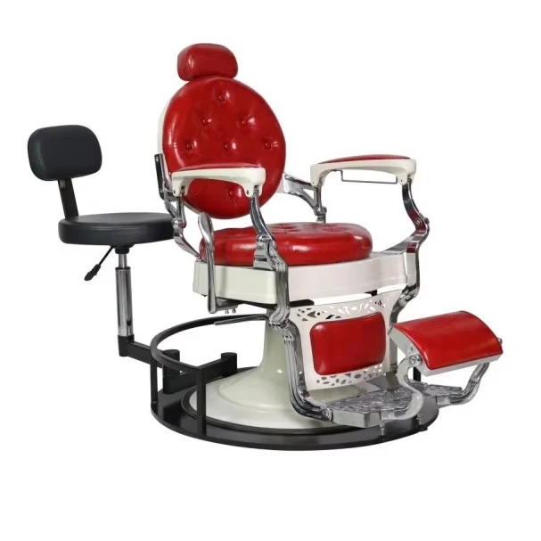 

BarberPro Heavy Duty 360 Swivel Chair with Hydraulic Lift Antibacterial Leather Stylist Seat for Barbershops