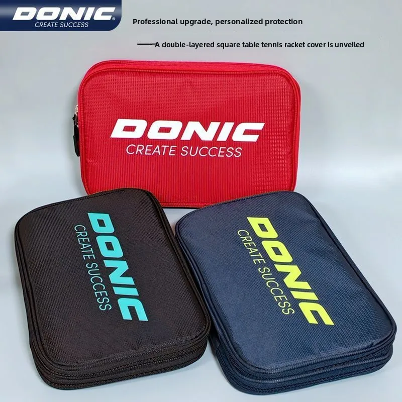 DONIC professional large capacity training table tennis double-layer square racket cover 66305